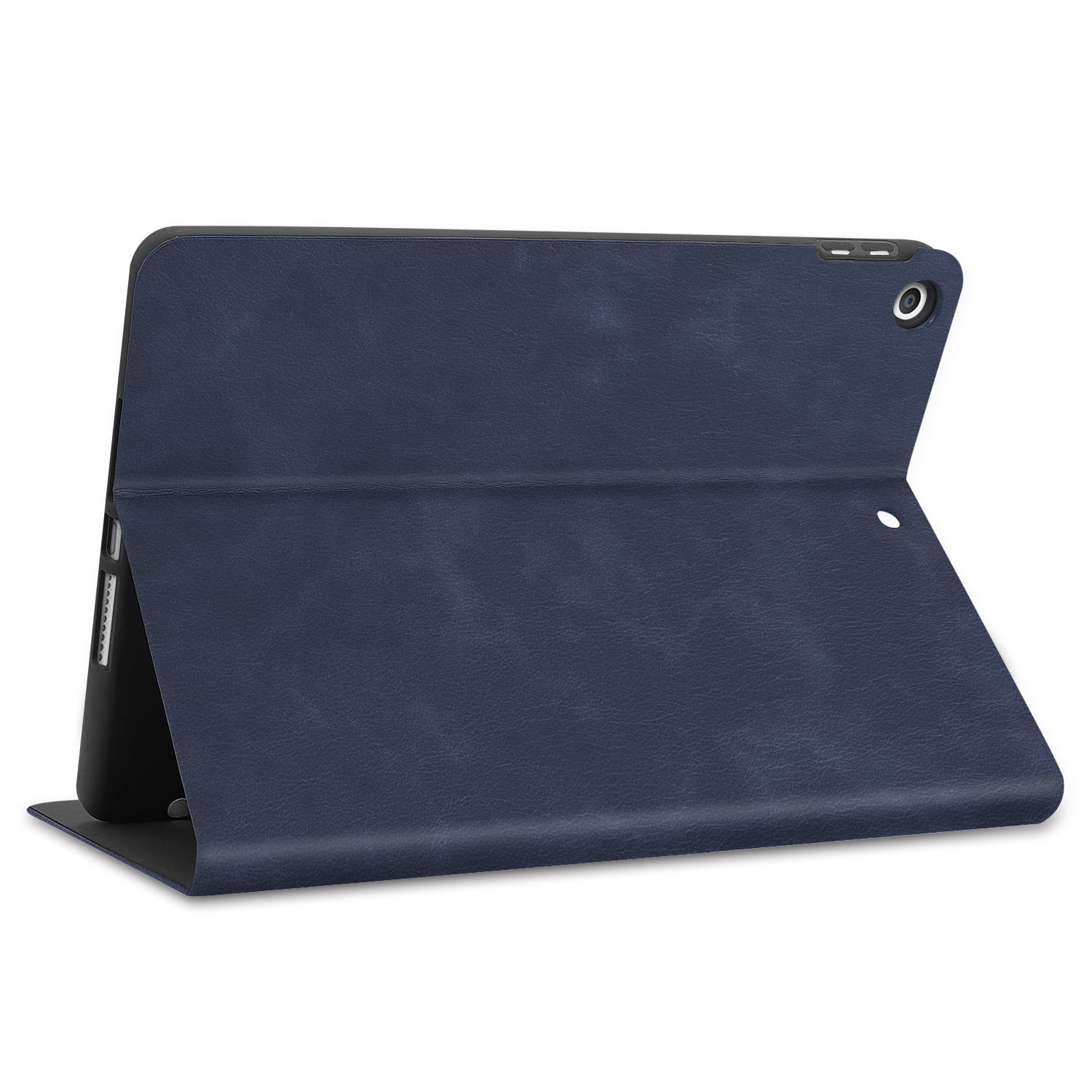 iPad 10.2" 7th Generation Case with Pencil Holder, Allytech Slim Fit PU Leather Folio Flip Stand Smart Cover Auto Sleep Wake Full Protection Shockproof Cases Covers for Apple iPad 7th Gen,Darkblue