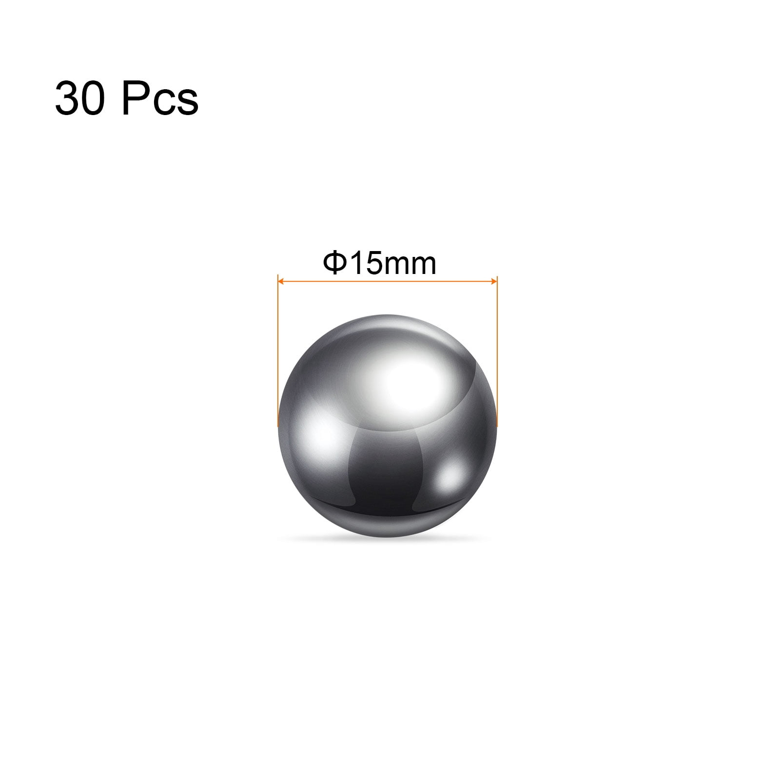 Uxcell Precision Balls 15mm Diameter G1000 201 Stainless Steel for Bearings 30 Pack