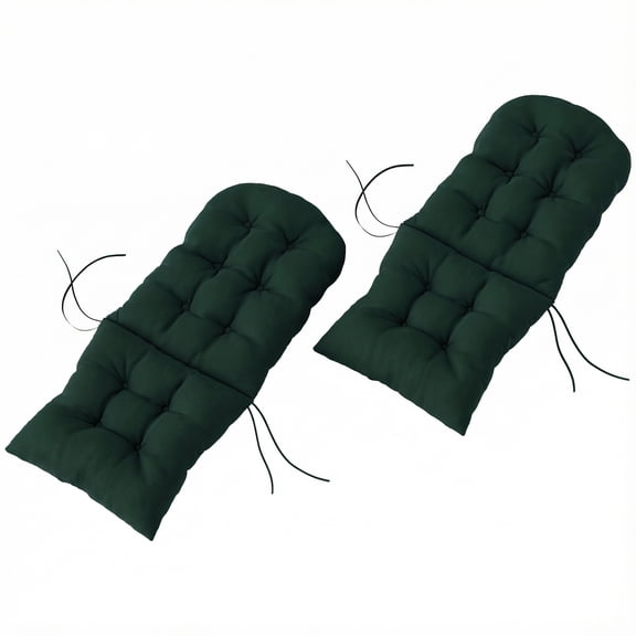 Outdoor Adirondack Chair Cushions Set of 2, Tufted High Back Patio Chair Cushions, Dark Green