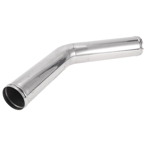 Tubo de escape de mandril de 45 grados con rodillo de perlas, tubería personalizada para automóvil modificado, 3" OD, longitud de 11.81", acero inoxidable T304, tono plateado