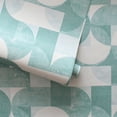 thumbnail image 7 of Tempaper Composed Shapes Marine Green Peel and Stick Wallpaper, 20.5" x 16.5', 7 of 7