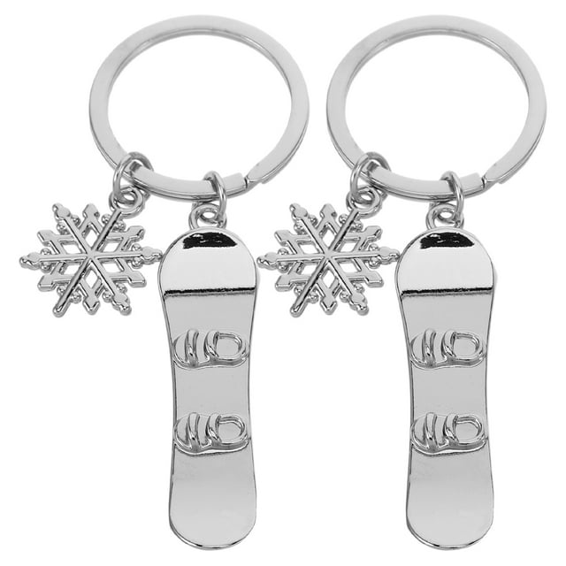 Miangastore Porte-Clés Sports de Simulation Porte-Clés Planche à Neige Alliage de Zinc 2 Pcs 7.5X1.4X0.8In