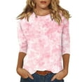 thumbnail image 2 of Tshirts Women Trendy Women's Casual 3/4 Sleeve T-Shirts c rew Neck Tops, 2 of 5