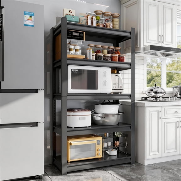 72"H Metal Garage Shelving Unit 3000LBS Metal Storage Shelves 5 Tier Adjustable Shelving Unit Garage Shelves for Kitchen Warehouse Pantry Basement, Black (Black, 72"H x 36"W x 16"D, 5-TIER)