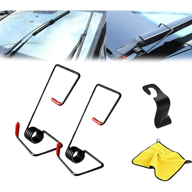HUGFEGWE Windshield Wiper Arm Pressure Spring Booster,Windshield Wiper Spring Pressure Booster,Windshield Wiper Helper Springs,Car Windshield Wipers Replacement Kit,Enhance Wiper Performance (2pcs)