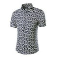 thumbnail image 6 of Awdenio Mens Floral Hawaiian Outfits 2 Piece Button Down Short Sleeve Shirt and Shorts Sets, 6 of 7