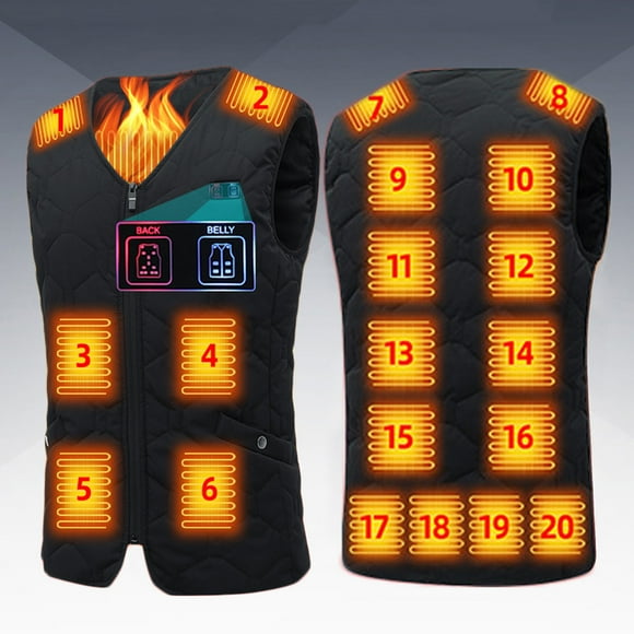 Meichang Heated Vest for Men and Women Plus Size Outdoor Work Outerwear Rechargeable with USB Port Heated Jacket Skiing Thermal Heated Coat