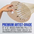 thumbnail image 3 of U.S. Art Supply 12-Piece Artist Paint Brush Set with 9" x 12" Wood Painting Palette - 12 Premium Round & Flat Bristle Paintbrushes - Fun  Adults, Students, School Teachers, Beginners, Starter Kit, 3 of 6
