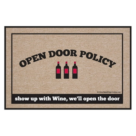 High Cotton Open Door Policy Wine Indoor Outdoor Door Mat