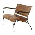thumbnail image 6 of DecMode Leather Tufted Lounge Chair with Metal Legs, Brown, 6 of 12