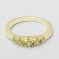 thumbnail image 4 of LBG British Made 10k Yellow Gold Real Natural Peridot Womens band Ring - 33 size options - Size 8, 4 of 6