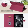 thumbnail image 4 of For iPad (A16) 11th/10th Gen 11/10.9 inch 2025/2022 Case, Rhombus Pattern Multiple Viewing Angles Stand Slim Folio Cover (Red), 4 of 6