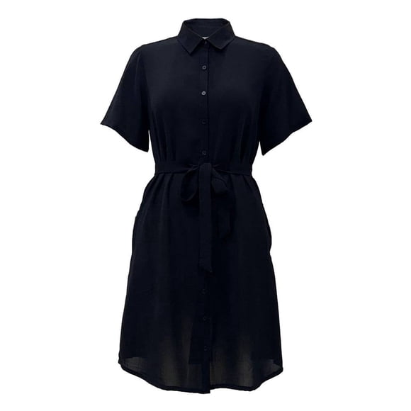 GEORGE G VESTIDO MC CAMISERO LISO NEGRO