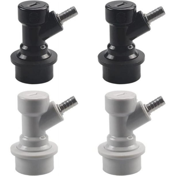 2 pares de acopladores de barril de bloqueo de bola, juegos de desconexión rápida de cerveza líquida y Gas, negro para líquido, 2 piezas en negro y 2 piezas en blanco