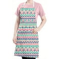 thumbnail image 5 of Pink and Blue Heart Shaped Boho Pattern Apron-Garden Aprons for Women with Pockets-Cotton Linen Waterproof Kitchen Cooking Gardening Aprons Adjustable for Kitchen,Cooking,BBQ and Salon 33x27 Inch, 5 of 7