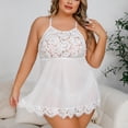thumbnail image 5 of Henpk New Arrivals 2024 Now Trending 2024 Sexy Lingerie For Women Naughty For Sex Lingerie Plus Size Clearance Sexy Womens Lingerie Cami Love Lace Mesh Dress Temptation Underwear Sleepwear White XXL, 5 of 7