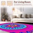 thumbnail image 2 of ODIKA 8'x10' Machine Washable Non-Slip Area Rug, Sunburst Medallion Vintage With Intricate Radial Design High Traffic Rug, Pink, 352451, 2 of 5