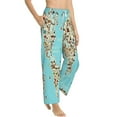 thumbnail image 2 of Bingfone Pajamas For Women,World Travel Line Icons Map Pajama Pants With Pockets-Medium, 2 of 9