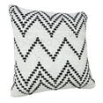 thumbnail image 6 of LR Home Ox Bay Hand-Woven White/Black Chevron Cotton Blend Pillow Cover, 6 of 8
