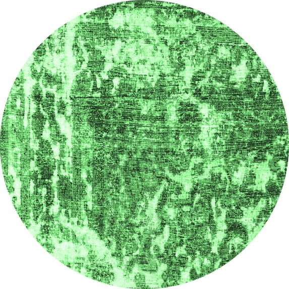 Ahgly Company Indoor Round Persian Emerald Green Traditional Area Rugs, 7' Round