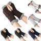 thumbnail image 1 of 1 par de guantes de invierno cálidos de punto sin dedos para mujer, calentadores de brazos con orificio para el pulgar y manoplas, 1 of 7