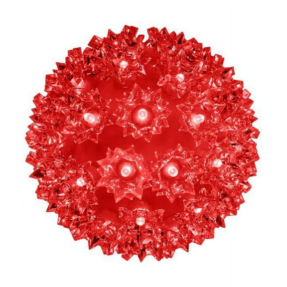 Queens of Christmas S-50SPH-REST-06 6 in. Sphere with 5 mm 50 LED & 0.2 Strobes, Red