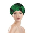 thumbnail image 3 of Disketp Green Leave Fern Shower Caps,Reusable Shower Cap For Women, Double Layer Waterproof Hair Cap, Large Size For All Hair Lengths,For Girls Spa Home Salon Use, 3 of 9