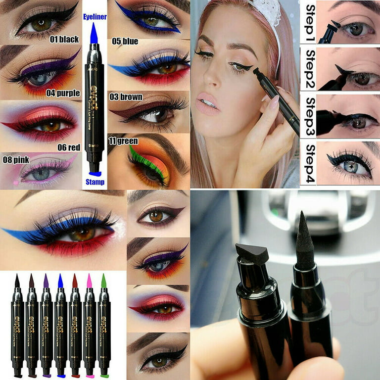 Colorful Winged Eyeliner Stamp Waterproof Lasting Liquid Eye Pen Tool - Walmart.com