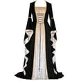 thumbnail image 1 of Costumes d'Halloween pour Femmes Robe Renaissance Manches Papillon Robe Maxi Robes Soirée Rétro Médiévale Cosplay Costumes Noir,m, 1 of 5
