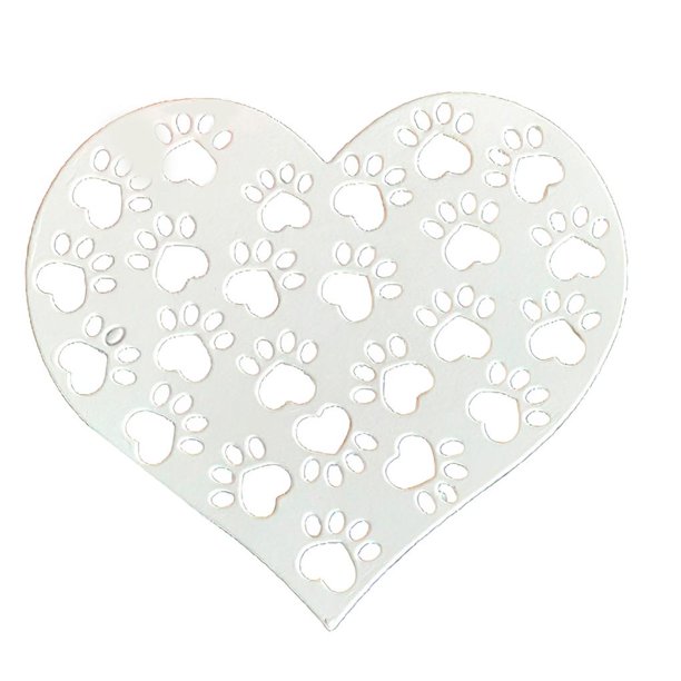 Naiovety Molde de corte de pata de perro y corazón, molde de corte de acero al carbono, molde de plantilla para hacer tarjetas con forma de pata de perro Artesanía Naiovety HA019023-00