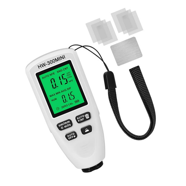 Riwesomey Dispositivo de inspección de pintura, medidor de espesor, medidor portátil de alta precisión, LCD, película de automóvil, Vehículos, repuestos y accesorios Mis Blanco