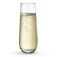 thumbnail image 2 of Kook 9.4 Oz Stemless Champagne Flutes Bar Glasses Set of 8, Fluted Glassware Set, 2 of 5
