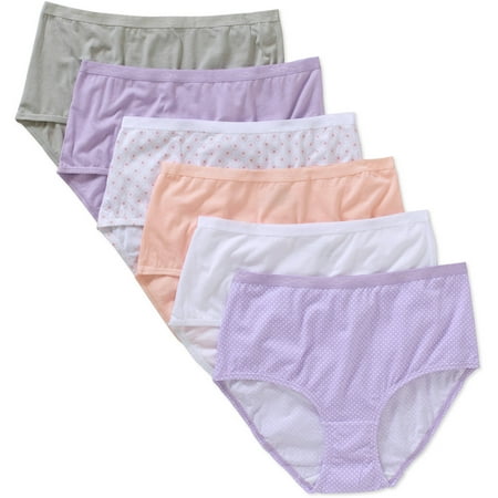 Secret Treasures Ladies' Cotton Stretch Brief Panty, 6 pack - Walmart.com