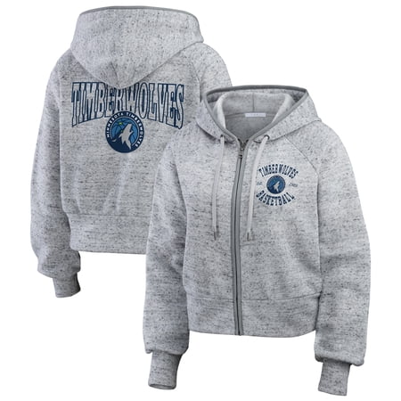 Women s WEAR by Erin Andrews Heather Gray Minnesota Timberwolves Speckled Radiator Full-Zip Hoodie