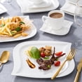 thumbnail image 3 of MALACASA, Series Elvira, 30-Piece Porcelain Dinnerware Set, Ivory White Dinner Set, Service for 6, 3 of 7