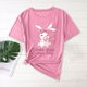 thumbnail image 2 of Camisas de Manga Corta para las Mujeres Moda Casual Impresión Cuello Redondo Suéter Tee Blusas, 2 of 4