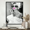 thumbnail image 4 of Woman Artwork, Printed Canvas, Canvas Gift, Canvas Art, Girl Poster, Audrey Pink Lip Art Canvas, Fashion Canvas Art, Trendy Canvas Poster, Canvas Wall Decor - Black Framed, 4 of 6