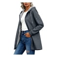 thumbnail image 5 of CFLVAEK Womens Long Rain Jacket Lightweight Waterproof Hooded Windbreaker Fall Outdoor Travel Hiking Rain Coat with Pockets Gray XXL, 5 of 9