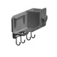 thumbnail image 2 of Estante De Almacenamiento De Plástico 1 unidad de soporte de pared de plástico gris sin taladro para secador de pelo con gancho y soporte para teléfono. Organizador de baño que ahorra espacio. Rkxzt, 2 of 8