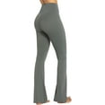 thumbnail image 5 of Womens Flare Leggings with Tummy Control Crossover Waist and Wide Leg, 5 of 13