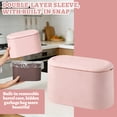 thumbnail image 3 of Mini Trash Can with Lid, Pop-up Small for Office Desk Tiny Waste Basket Pink, 3 of 6