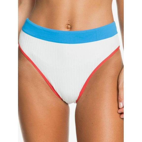 Roxy Women's Swim Large Hello July High Cut Bikini Bottom White L