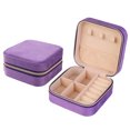thumbnail image 2 of Unique Bargains Jewelry Box Small PU Leather Jewelry Organizer Case Storage Display Holder Purple, 2 of 8