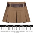 thumbnail image 2 of Falda Faldas informales Y2K de cintura alta para mujer, minifalda acampanada, ropa sencilla para estudiante y niña Cgtredaw para Mujer Caqui T XXL, 2 of 9