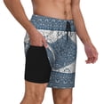 thumbnail image 2 of Kdxio Vintage Persian Colored Blue Print Men'S Swim Trunks With Compression Liner 7 Inch Inseam Quick Dry Swim Shorts, 2 of 7