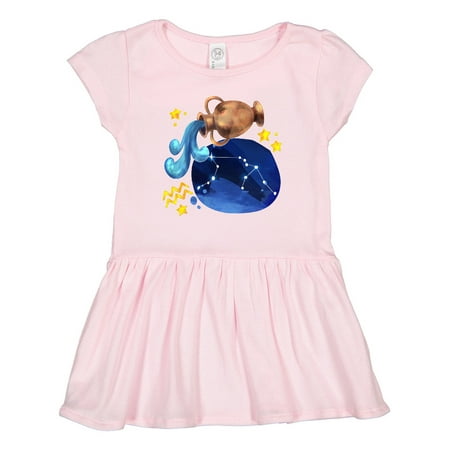 

Inktastic Aquarius Constellation Zodiac Sign Illustration Gift Toddler Girl Dress