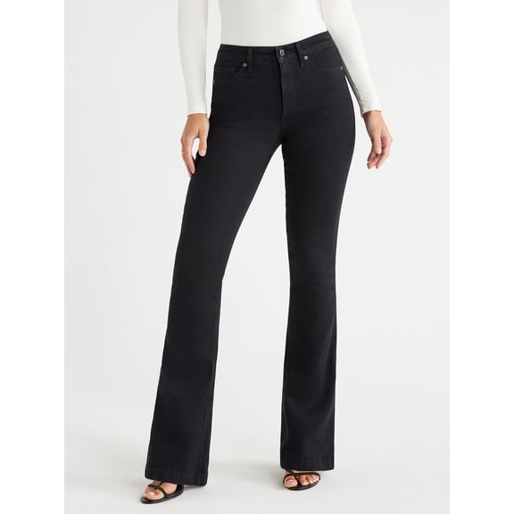Sofia Jeans Women's Melissa Flare High Rise Black Jeans, 33" Inseam, Sizes 2-20