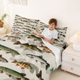 thumbnail image 3 of Feelyou Camo Pike Fish Full Size Sheets for Men Women, Retro Farmhouse Wildlife Bed Sheets, Beige, 4pcs, 3 of 5