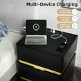 thumbnail image 3 of Ktaxon 3-Drawers Side Table LED with Charging Station, Remote RGB Floating Nightstand for Bedroom, 16.97'' x 15'' x 23.33'', Black, 3 of 7