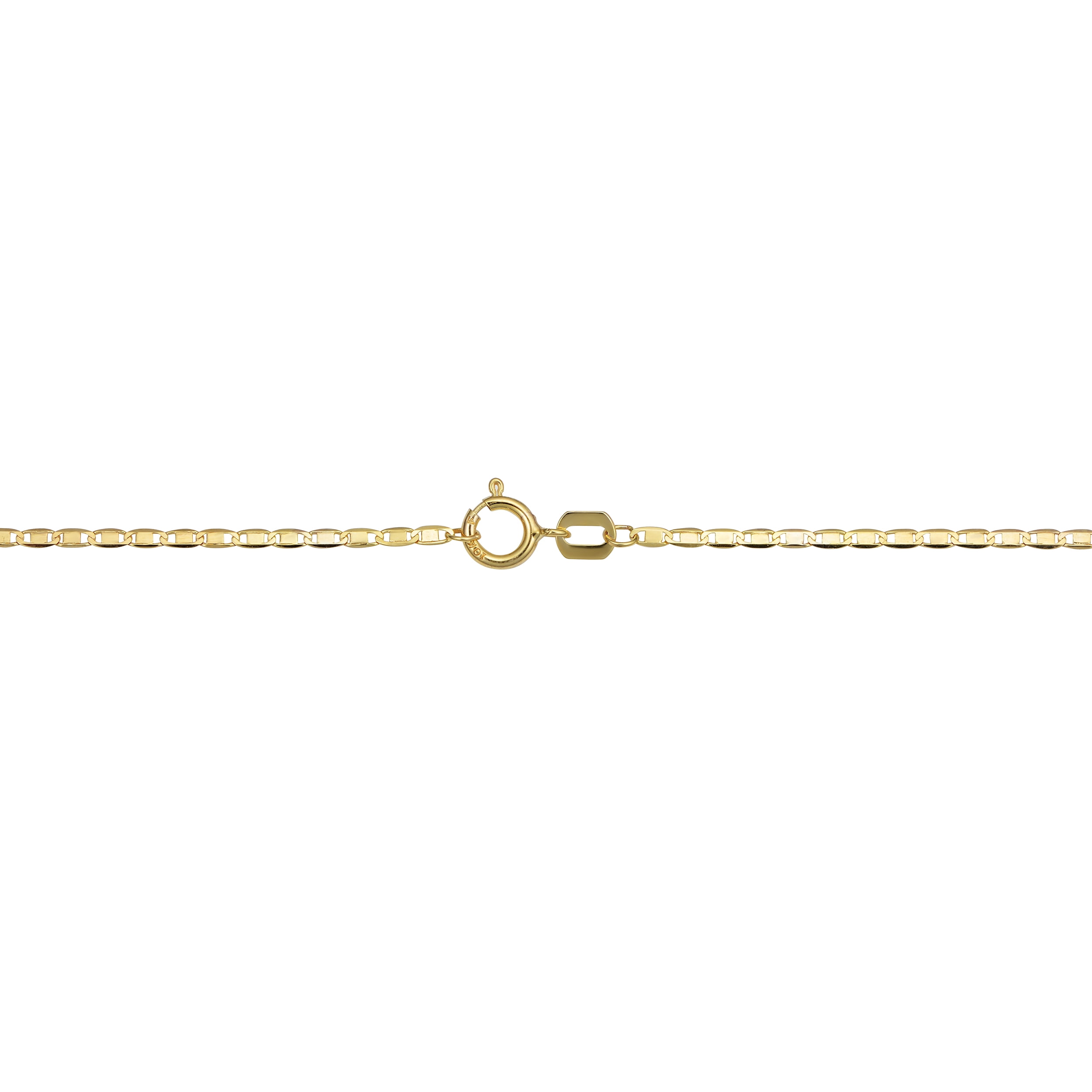 KoolJewelry 10k Yellow Gold Flat Oval Link Anklet (1.2 mm, 10 inch)